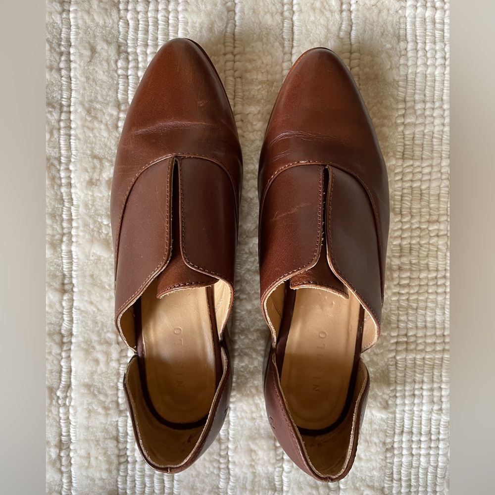 EUC Nisolo Emma D’Orsay Oxford, Chestnut, Size 7.5